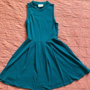 Everly Fit & Flare Sleeveless Dress, Forest Green, Size Small